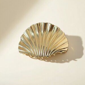 Gold Plated Alloy Seashell Hair Claw Clip Minimalist Metal Barrette Hair Accesso